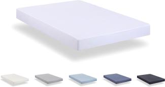 Todocama - Spannbettlaken aus gebürsteter Mikrofaser, extra weich, (Bett 200 x 190/200 cm, Weiß)