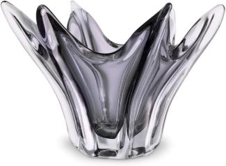 Casa Padrino Luxus Glas Schüssel Grau Ø 36,5 x H. 22,5 cm - Deko Schale aus mundgeblasenem Glas - Deko Accessoires - Luxus Qualität