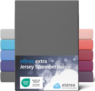 etérea Extra Jersey Spannbettlaken Anthrazit 90x200 - 100x220 cm