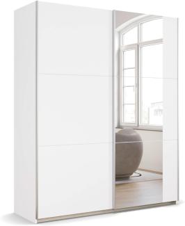 Rauch Möbel Kronach Schrank Schwebetürenschrank, 2-türig, Weiß mit 1 Spiegel, inkl. Zubehörpaket Basic 2 Kleiderstangen 2 Einlegeböden, BxHxT 175x210x59 cm