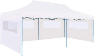 Pop-Up Partyzelt mit Seitenwänden Faltbar 3 x 6 m Stahl Weiß
