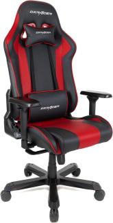 Robas Lund DX Racer K99 Gamingstuhl Schreibtischstuhl mit Wippfunktion Höhenverstellbarer Drehstuhl E-Sport, verstellbare Armlehnen 4D, schwarz-rot,PU