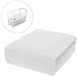 Baby Comfort Frottee Spannbettlaken für 90x40 cm Babybett Matratze (Weiß)