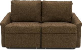 DOMO. collection Relax Couch | Dauerschläfer Boxspring Sofa mit Schlaffunktion | 2-Sitzer Schlafsofa Gästebett | 168 x 96 x 86 cm | braun