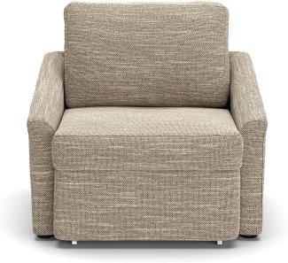 DOMO. collection Relax Sessel | Dauerschläfer Boxspring Sofa mit Schlaffunktion | Schlafsessel Gästebett Schlafsofa | 108 x 96 x 86 cm | beige-braun