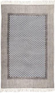 Laursen - Teppich 120x180cm Grau Muster 6595-00 Matte Läufer Bodenmatte Fransen