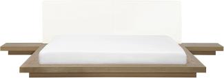 Bett heller Holzfarbton Lattenrost 180 x 200 cm ZEN