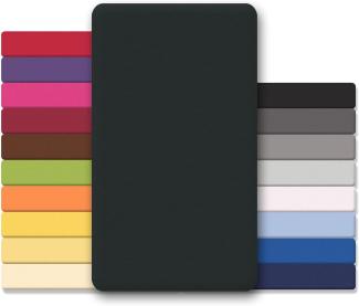 CelinaTex Jersey Topper Spannbettlaken Lucina Doppelpack 90x200-100x200cm schwarz 100% Baumwolle gekämmt bis 12cm Matratzenhöhe Oeko-TEX