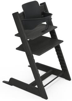 Tripp Trapp Hochstuhl von Stokke (Black Eichenholz) mit Baby Set (Black) - Verstellbarer, anpassbarer Stuhl für Kleinkinder, Kinder & Erwachsene