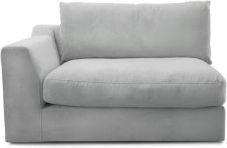 CAVADORE Sofa-Modul "Fiona"mit Armteil links / individuell kombinierbar als Ecksofa, Big Sofa oder Wohnlandschaft / 138 x 90 x 112 / Webstoff hellgrau