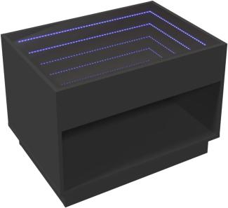 Couchtisch mit Infinity-LED Schwarz 70x50x50 cm 847659