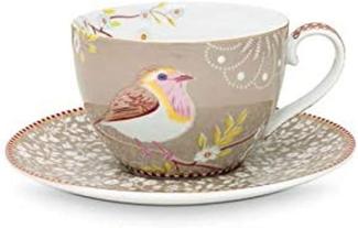 PIP STUDIO Floral Khaki Cappuccino Tasse mit Untertasse 0,28l