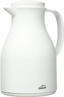 LACOR 62575 Thermoskanne, BPA-frei, doppelwandig, mit Glasschicht innen, Mattweiß, 1,00 l, Polypropylen Glas, 1 Liter, weiß