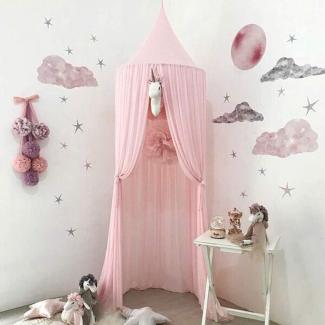 Bett Baldachin für Kinder, Chiffon-Moskitonetz, Baby Indoor Outdoor Spiel Lesen Zelt, Bed & Schlafzimmer Dekoration (Pink)