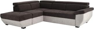 Mivano Ecksofa Speedway / Moderne Couch in L-Form mit verstellbaren Kopfstützen und Ottomane / 262 x 79 x 224 / Zweifarbiger Bezug, mud/elephant
