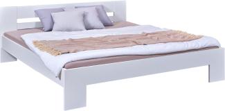 Inter Link - Bett - Bettrahmen – Bettgestell – Jugendbett – Gästebett – Doppelbett – Modernes Bett -ohne Lattenrost - Weiß lackiert - Annik - 180x200cm