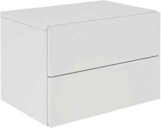 CARO-Möbel Nachtkommode ANNI Nachttisch Nachtschrank hängend Wandregal mit 2 Schubladen in weiß