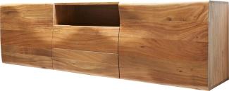 Sideboard New Live-Edge 175 cm Akazie Natur 2 Türen 2 Schubladen 1 Fach schwebend