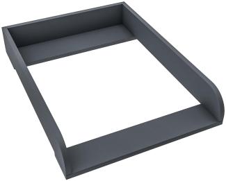 REGALIK Wickelaufsatz für Kullen IKEA 72cm x 50cm - Abnehmbar Wickeltischaufsatz für Kommode in Graphit - Abgeschlossen mit ABS Material 2mm mit Abgerundeten Frontplatten