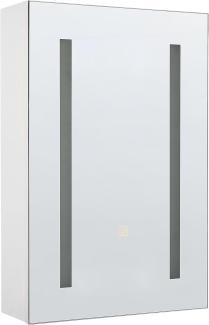 Bad Spiegelschrank weiß / silber mit LED-Beleuchtung 40 x 60 cm CAMERON
