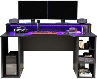 Forte 'Tezaur' Computertisch mit LED Beleuchtung, 160 x 91 x 72 cm