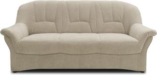 DOMO Collection Bahia FK Sofa, 3er Couch mit Federkernpolsterung, Federkernsofa in klassischem Design, 3 Sitzer, Polstermöbel, beige-grau, 200 cm