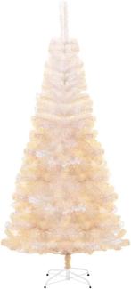 Künstlicher Weihnachtsbaum Schillernde Spitzen Weiß 180 cm PVC
