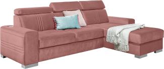 99rooms Neilo Ecksofa Velours ESITO Rosa Rechts ohne