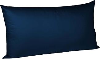 Fleuresse Uni Interlock Jersey Bettwäsche Colours | Kissenbezug einzeln 40x80 cm | dunkelblau