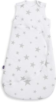 SnüzPouch Baby Schlafsack, 2. 5 Tog - Graues Sternchen Design - Weiche 100% Baumwolle mit Reißverschluss für einfaches Windelwechseln - 0-6 Monate