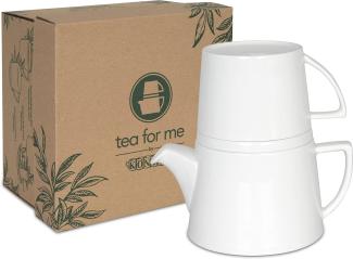 Könitz Tee-Kannen-Set Tea for me, Teebereiter mit Becher und Deckel, Bone China, 650 ml, 11 5 976 0001