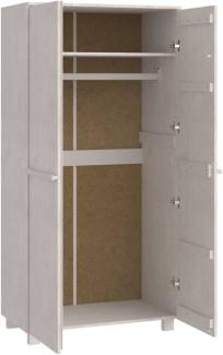 Kleiderschrank, Massivholz Kiefer, weiß, 89x50x180 cm