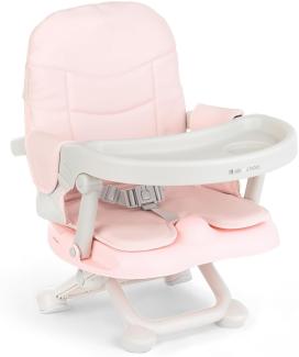 Kikkaboo Kindersitzerhöhung Pappo Booster, Tisch, klappbar, Sicherheitsgurt rosa