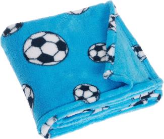 Playshoes Fleece-Decke Fußball blau Gr. 75x100cm