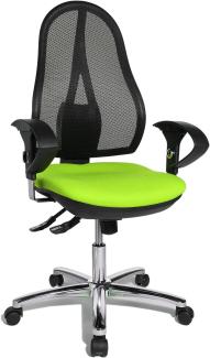 Topstar Open Point SY Deluxe, ergonomischer Syncro-Bandscheiben-Drehstuhl, Bürostuhl, Schreibtischstuhl, inkl. Armlehnen (höhenverstellbar), Stoff, apfelgrün