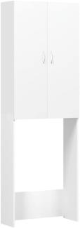 vidaXL Waschmaschinenschrank mit 2 Türen 3 Fächern Badmöbel Badschrank Badregal Badezimmerschrank Hochschrank Schrank Weiß 64x25,5x190cm
