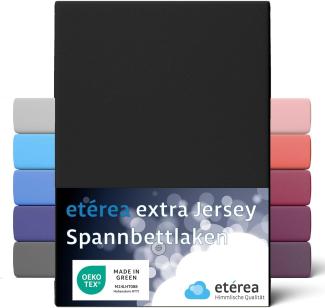 etérea Extra Jersey Spannbettlaken Schwarz 180x200 - 200x220 cm