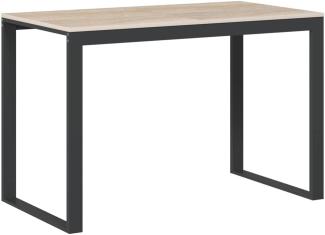 Computertisch Schwarz und Eiche-Optik 110x60x73cm Holzwerkstoff