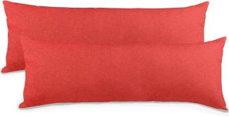 aqua-textil Classic Line Kissenbezug 2er-Set 40 x 145 cm Kirsch rot Baumwolle Seitenschläferkissen Bezug Reißverschluss
