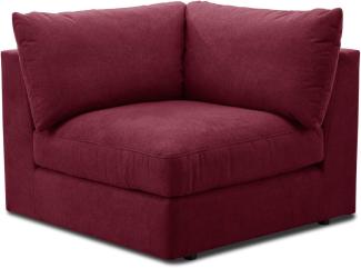 CAVADORE Sofa-Modul "Fiona" Spitzecke / Ecke für Wohnlandschaft oder XXL-Sessel / 107 x 90 x 107 / Webstoff burgunder-rot