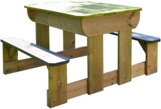 Wendi Toys Holz Kindersitzgruppe & Matschtisch Esel | Natur Grün | 79x100x53 cm