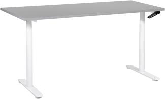 Schreibtisch grau weiß 160 x 72 cm manuell höhenverstellbar DESTIN IV