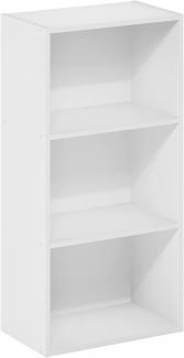 Furinno Luder Bücherregal mit 3 Etagen, Weiß