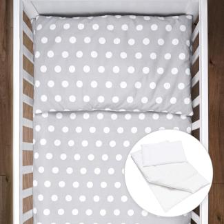 Baby Comfort 4-teiliges Bettwäsche für Kinder 120x90 cm Steppdecke und Kissen, Bettbezug und Kissenbezug - (Muster 14)