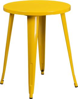 Flash Furniture Commercial Grade 24" Round Metal Indoor-Outdoor Table, Yellow