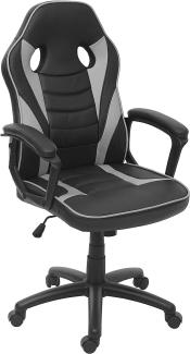 Bürostuhl HWC-F59, Schreibtischstuhl Drehstuhl Racing-Chair Gaming-Chair, Kunstleder ~ schwarz/grau