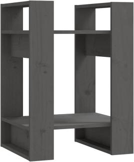 Bücherregal/Raumteiler Grau 41x35x57 cm Massivholz Kiefer