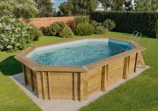 Gre Pools Gartenpool Baros Pool aus Holz in Braun