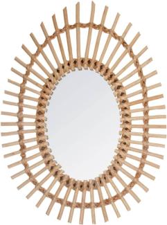 Wandspiegel Oval, dekorativer Spiegel, Badezimmerspiegel 43x58cm Sonne - golden