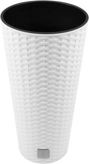 64 -Liter -Zeit Pot mit Einsatz 40 x 40 x 76,3 cm in Weiß